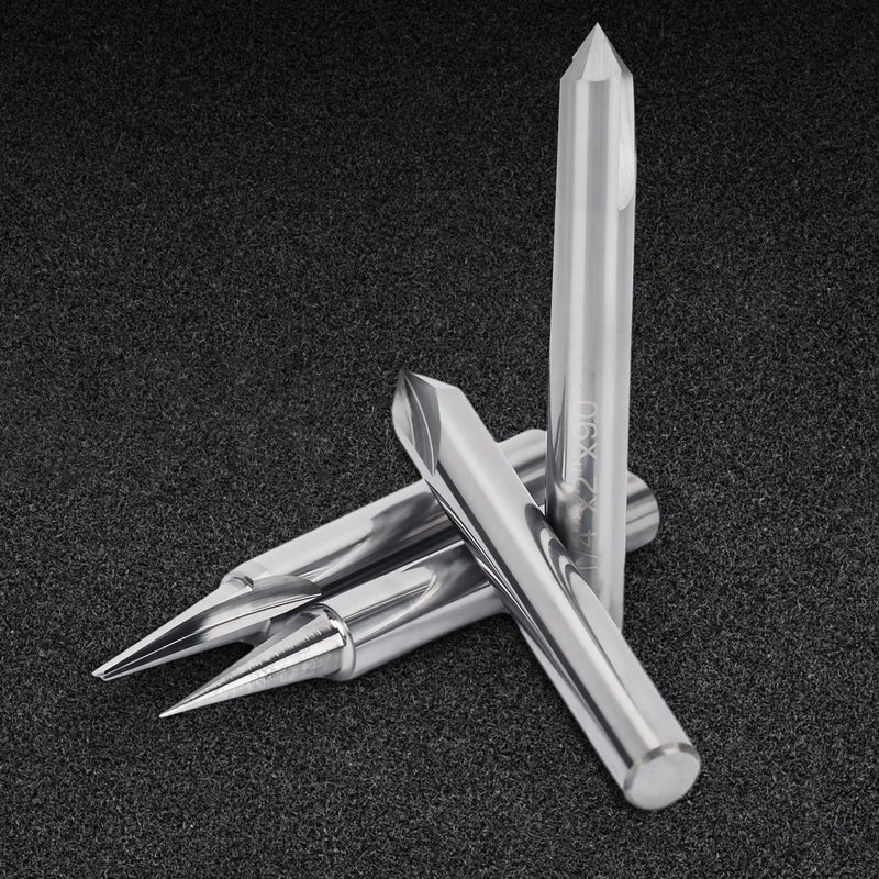 SILIVN قاطع نقش الخشب CNC 1/4 بوصة 15°/20°/60°/90°، قطع نقش، 2 شفرات، قاطع V مستقيم من فولاذ التنجستن، أداة نقش مخروطية - Image 3